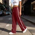 thumbnail image 5 of Nugftut Womens Wide Leg Pants Striped Elastic Waist Casual Sweatpants Lightweight Fall Pants, 5 of 6