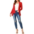 thumbnail image 2 of INSPIRE CHIC Cardigan Ouvert à Manches Longues à Imprimé Léopard pour Femme Rouge TP, 2 of 6