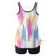 thumbnail image 4 of Trajes de baño Amzcrzy Tankini para mujer, bikini de control de abdomen para mujer, traje de baño conservador de cintura alta, estampado de moda, traje de baño de dos piezas multicolor, 2XL, 4 of 5