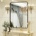 thumbnail image 2 of BEAUTYPEAK Bathroom Mirror 24x36 inch, Modern Round Corner Vanity Wall Mirror,Black, 2 of 8