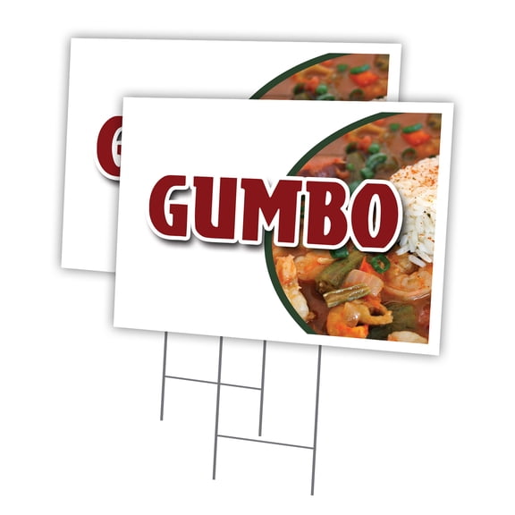GUMBO 2 Pack Of 18" x 24" Yard Sign & Stake | Advertise Your Business | Stake Included Image On Front Only | Made in The USA
