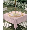 thumbnail image 3 of Square Outdoor Tablecloth with Umbrella Hole Golden Crown Outside Table Cloth Waterproof Patio Table Cover Pink Cartoon Funny Geometric Plaid Art Zipper Tablecloths for Picnic Camping 60x60 Inch, 3 of 8