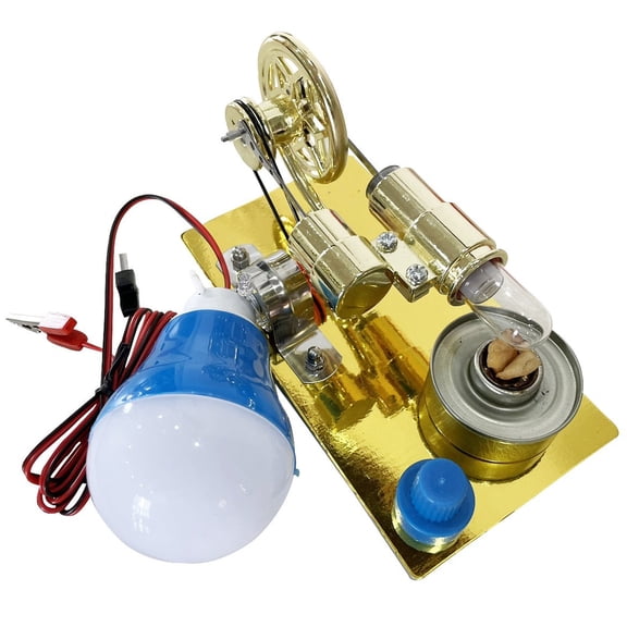 Stirling Steam Generator Single Cylinder Engine Model Kit with LED Lights Education
