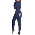 thumbnail image 3 of Mialoley Combinaison de Sommeil pour Femmes Manches Longues Col en V Imprimé Pyjama de Noël, 3 of 3