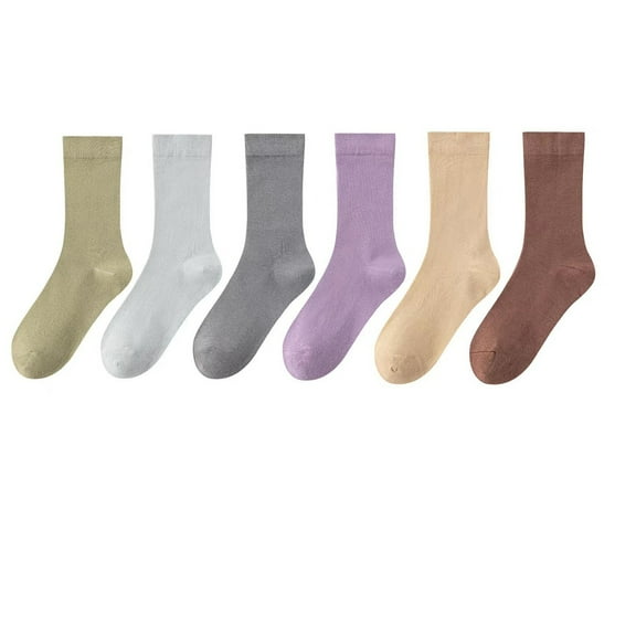 6 Pairs Organic Linen Socks for Women Thin Breathable Flax Linen Moisture Wicking All-natural Socks Daily Wear, Multicolor