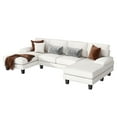 thumbnail image 4 of Furmax U-Shaped Sectional Sofa with Chaise, 4 Seats Chenille Fabric Sofa for Living room, White, 4 of 8