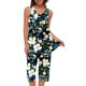 thumbnail image 2 of Conjunto de Ropa de Estar de Mujer Cuello Redondo Impresión Blusa sin Mangas Pantalones Cortos, Pantalones de Cintura Elástica para las Mujeres, 2 of 7