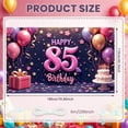 thumbnail image 2 of Pink Theme Happy 85th Birthday Banner Gold Stars 85th Birthday Display Colorful Balloons Gift Box Design 85th Celebration Backdrop for 85th Birthday Party Elderly Celebration Indoor Decoration, 2 of 9