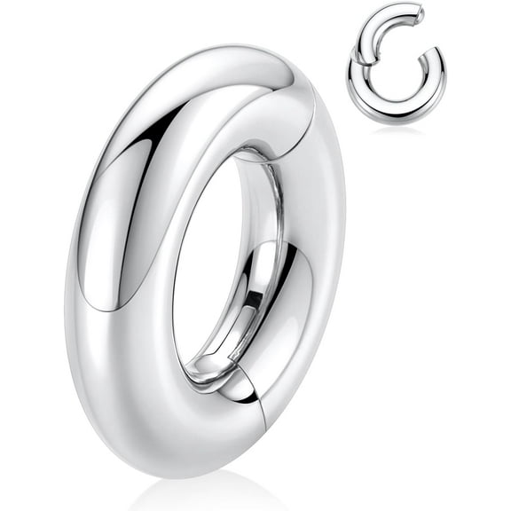 Septum Ring PA Pro Piercing Jewelry Ear Weights for Stretched Ears 316L Surgical Steel 12G 10G 8G 6G 4G 2G 0G 00G Hinged Substantial Gauge Clicker Segment Ring[m685]