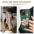thumbnail image 6 of Feishell for iPhone 14 Plus Wallet Case with Card Credit Slot, Hand Wrist Strap Loop Holder Kickstand, Ring Holder PU Leather Camera Protection Shockproof Solid Color Cover, Green, 6 of 9