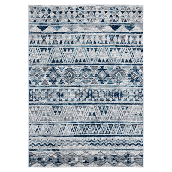 United Weavers Bali Area Rug 1815 30772 Tasmania Grey Banded Rows 9' 10" x 13' 2" Rectangle