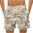 thumbnail image 3 of Yaoyar Men's Fashion Tropical Leaf Print Casual Shorts Hawaiian Style Swim Trunks Beach Pool Vacation Summer Shorts,Yellow,4XL, 3 of 5