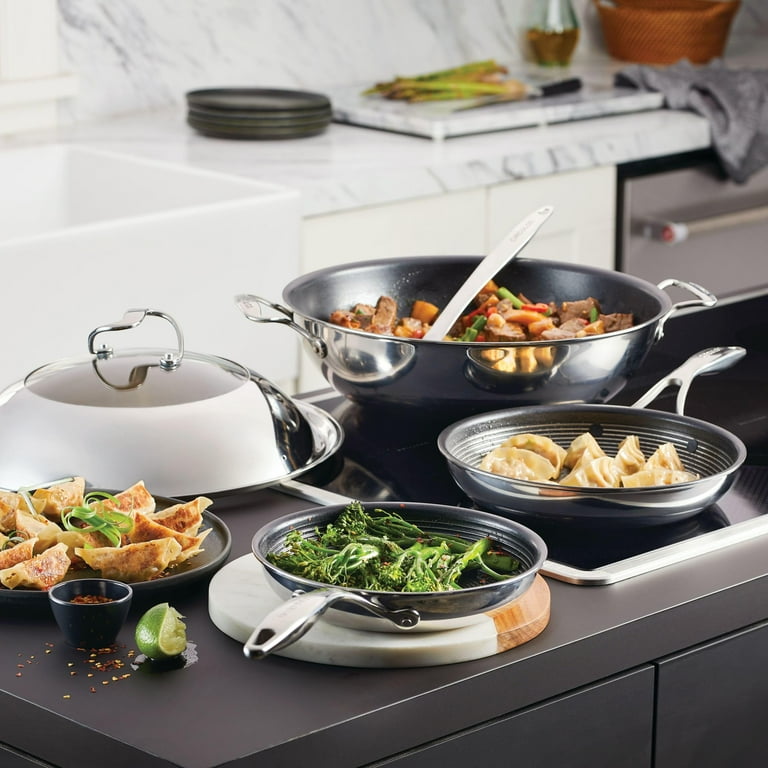 Circulon Clad Stainless Steel Induction Frying Pan and Wok Set