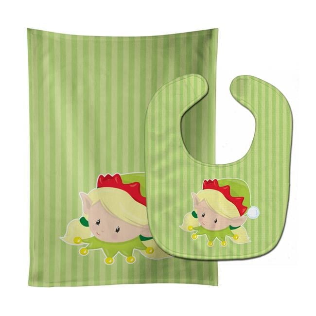 Christmas Blonde Girl Elf Susie Baby Bib & Burp Cloth