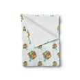 thumbnail image 2 of Alphabet Soft Flannel Fleece Throw Blanket, Print of a Group of Balloons Tied Floating in the Sky of Bubbles, Cozy Plush for Indoor and Outdoor Use, 50" x 60", Baby Blue and Multicolor, by Ambesonne, 2 of 5