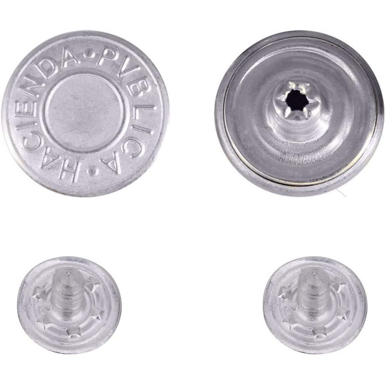 Silver Metal Jeans Button 4 holes #KM44001