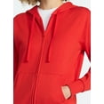 thumbnail image 4 of Time and Tru Women's and Women’s Plus Zip Front Fleece Hoodie Jacket, Sizes XS-4X, 4 of 5