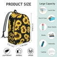 thumbnail image 5 of Floral Print Bookbag for School College and Work, Large Capacity Backpack with Laptop Compartment, Durable Everyday Bookbag for Commuting and Travel, Sunflower Flowers Design Unisex Gift, 5 of 5
