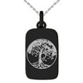 thumbnail image 2 of Stainless Steel Tree of Life Engraved Small Rectangle Dog Tag Charm Pendant Necklace, 2 of 4