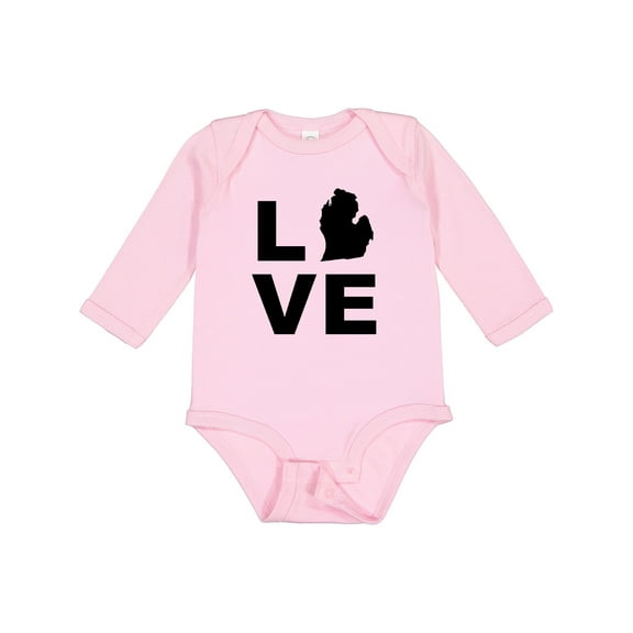 Inktastic Love Michigan Boys or Girls Long Sleeve Baby Bodysuit