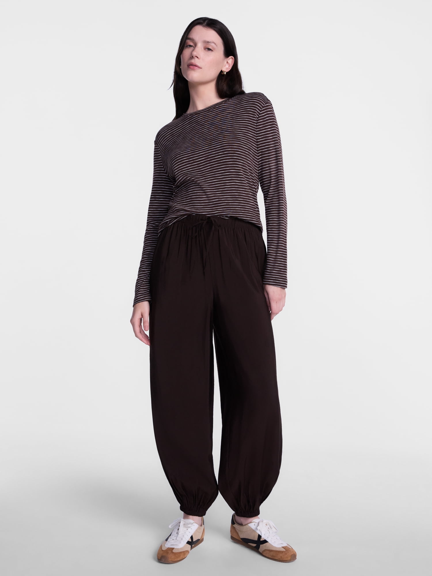 Scenario Women's Oversized Tee with Long Sleeves, Sizes XS-XXXL