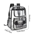 thumbnail image 3 of RRJ Clear Backpack For Study Concert Stadium Security Check, Transparent PVC Backpack Large Capacity Teen Bookbag, Waterproof Lightweight College Rucksack, Approved Carry On Bag For Sports Events, 3 of 6