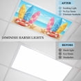 thumbnail image 4 of 3 Pack Welcome Summer Beach Fluorescent Light Covers for Ceiling Lights Coastal Watercolor Blue Ocean Surfboard Starfish Magnetic Ceiling Light Covers Overhead Light Filters for Office Classroom Home, 4 of 9