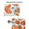 thumbnail image 6 of Thanksgiving 2 Panel Kitchen Curtains for Small Windows, Fall Orange Pumpkin Green Maple Leaves Bathroom Tier Curtain, Short Window Treatment for Bedroom/Living Room 55"x36", 6 of 6