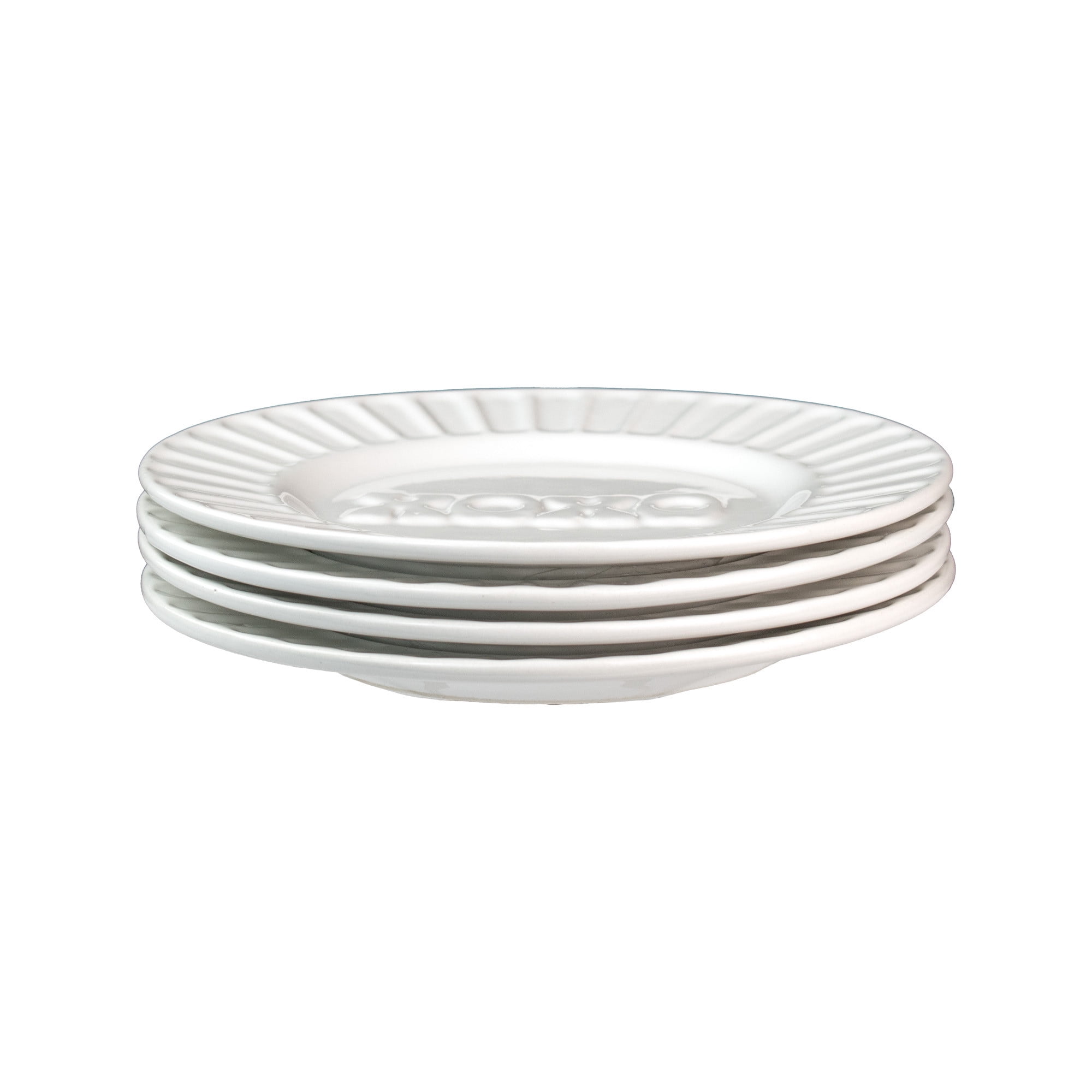 Way to Celebrate 4pk White Ceramic Appetizer Plates