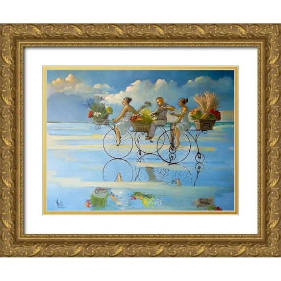 West, Ronald 24x19 Gold Ornate Wood Framed with Double Matting Museum Art Print Titled - The Scenic Route
