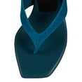 thumbnail image 3 of YDN Women Open Square Toe Flip Flops Low Kitten Heel Slip on Mules Casual Dress Summer Beach Thong Sandals Size 7 Blue, 3 of 4