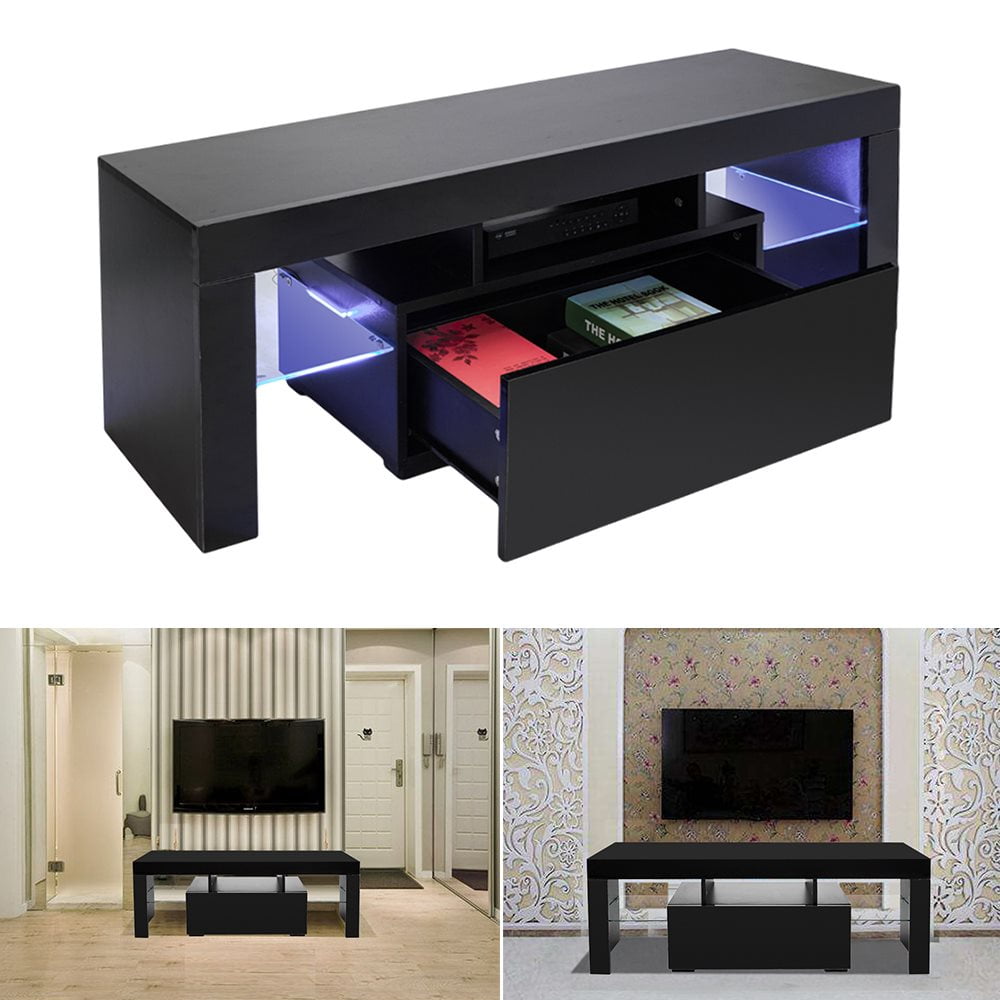 Peroptimist TV Storage High Gloss Single Drawer Light Glass