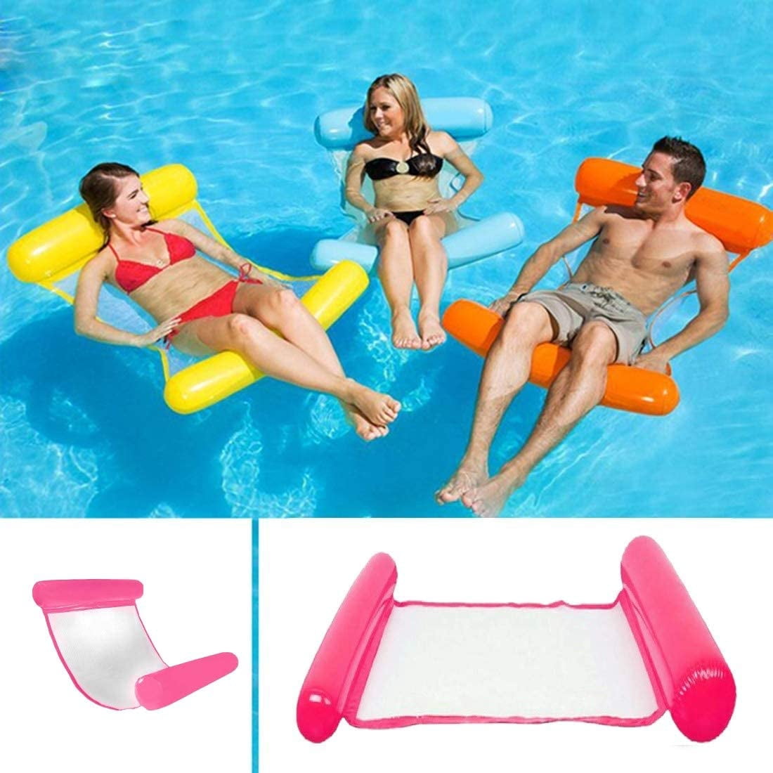 Hamac Gonflable Pour Piscine – Flottant, Pliable, étanche – Avec Filet – Pour Plage, Rivière Et Lac