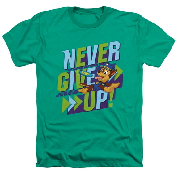 Paw Patrol Never Give Up Unisex Adult Heather T Shirt