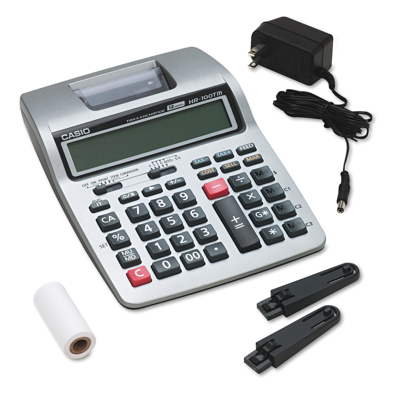 Casio HR-100TM Two-Color Printing Calculator, Black/Red Print, 2 Lines/Sec - Walmart.com