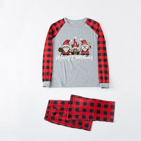 

Christmas decorations Stocking stuffers Red Parent-child Warm Christmas Set Printed Home Wear Pajamas Two-piece Dad Set