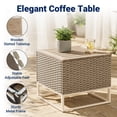 thumbnail image 6 of Muphyers 12 Piece Rattan Patio Furniture Set, All-Weather Wicker Sectional Sofa, Outdoor Conversation Set, Wooden Table, Wide Armrests, 5.5" Washable Cushions for Backyard, Garden, Balcony,Brown, 6 of 11
