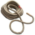 thumbnail image 2 of Crown Sporting Goods Jute Twine Fitness Tug of War Rope with Leather Ends in 8, 20, & 1.3 Inch Thickness, 52, 72, 98, & 118 Feet Length, 2 of 5