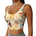 thumbnail image 2 of Vsdgher Summer Travel Print Women Sleeveless Athletic Tank Top Built-in Bra Camisole Sports Vest for Yoga Running Fitness Exercise with Removable Pads, 2 of 8