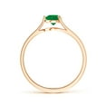 thumbnail image 2 of ANGARA Natural One Sided Split Shank Round Emerald Solitaire Engagement Ring in 14K Rose Gold for Women (Size-5mm) | May Birthstone, Anniversary, Jewelry Gift for Women | Natural Emerald Ring, 2 of 11
