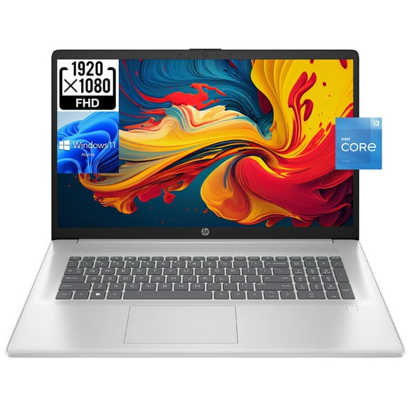 HP 17.3" FHD Laptop, Intel Core i3-N305, 8GB RAM, 512GB SSD, Windows 11 Home, 17-cn3034wm