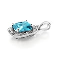 thumbnail image 3 of Gem Stone King 10K White Gold Swiss Blue Topaz and Diamond Accent Pendant Necklace for Women | 2.75 Cttw | Gemstone Birthstone | 8MM Cushion, 3 of 6