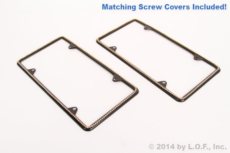 Front and Back NEW! 2 Pink Diamond Crystal Rhinestone License Plate Frames