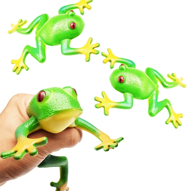 Figuras de rana realistas de Yirtree, modelo de rana de simulación, juguete de rana suave y elástico para aliviar el estrés, decoraciones para fiestas, juguete sensorial de rana arbórea para aliviar