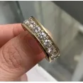thumbnail image 3 of Omjewels 2.00Ct Round Cut Real Moissanite Eternity Wedding Band 14K Yellow Gold Plated, 3 of 5