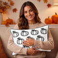 thumbnail image 4 of SLYNSHome Fall Throw Pillow Cover Black Pumpkin Outline Print Linen Textured Decorative Lumbar Cushion Case For Sofa Couch Porch Halloween Thanksgiving Home Decor, 4 of 6