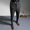 thumbnail image 2 of Pantalones de verano a rayas recortados para hombre, pantalón de traje masculino con drapeado fluido, nuevo y elegante, de alta calidad, estilo coreano, ropa elegante, 2 of 5