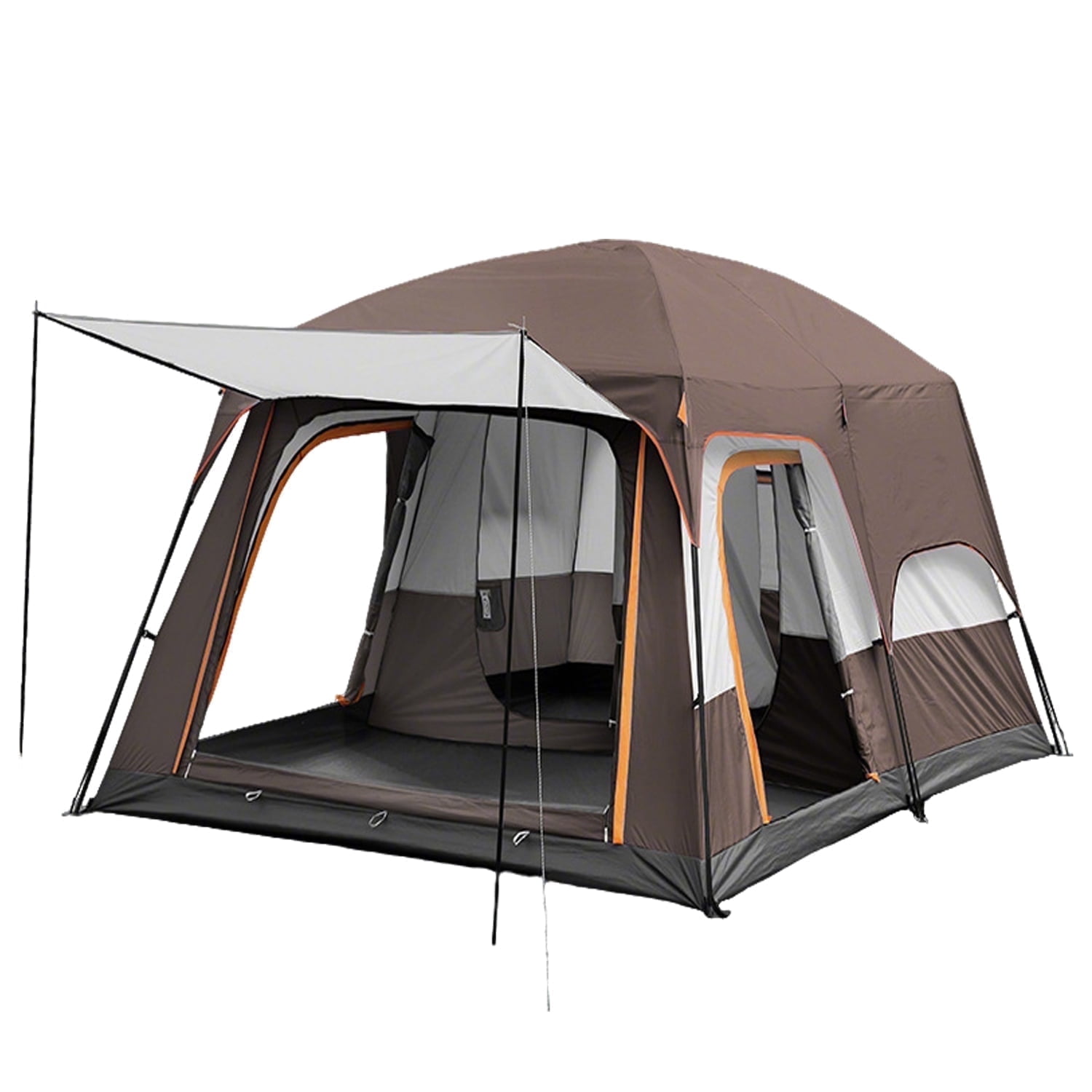 SHIBAILI Carpa Familiar para 12 Personas con Porche, Excelente Ventilación, Impermeable y Espaciosa de Doble Uso para Jardín y Exteriores, Marrón 8