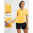 thumbnail image 6 of BALEAF Women's Short Sleeve Shirts UPF 50+ Sun Shirt V Neck UV Protection Workout Moisture Wicking Quick Dry Lightweight Yellow S, 6 of 7