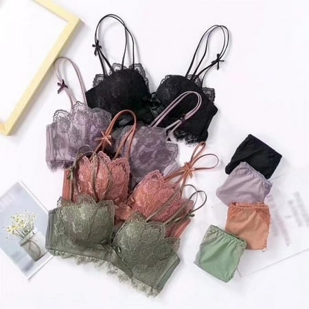 

Clearance!Original Lavender Embroidery Lace Mesh Beautiful Back Breathable Gather Seamless Adjustable Bra